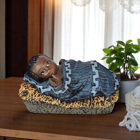 VTG 1997 Mahogany Miracle African American Nativity Set Mary Joseph Baby Jesus - Picture 5 of 11